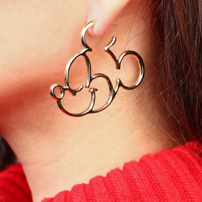 Серьги, набор украшений «Минни Маус», золотой