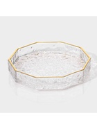 Поднос Fairyshine, 16.5×2.5 см, с золотой отводкой, стекло, прозрачный - Фото 2