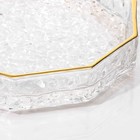 Поднос Fairyshine, 16.5×2.5 см, с золотой отводкой, стекло, прозрачный - Фото 3