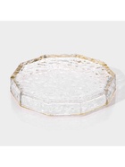 Поднос Fairyshine, 16.5×2.5 см, с золотой отводкой, стекло, прозрачный - Фото 3