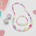 Комплект детский «Выбражулька» 4 предмета: 2 заколки, бусы, браслет, сердечки, цветной - Фото 2