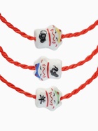 Браслет-оберег «Красная нить» кот нэко, бело-красный, кошка МИКС - Фото 2