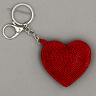 Мягкая игрушка "Сердце" со стразами, на брелоке, 7 см, цвет красный - фото 320941018