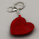 Мягкая игрушка "Сердце" со стразами, на брелоке, 7 см, цвет красный - Фото 2