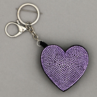 Мягкая игрушка «Сердце» со стразами, на брелоке, 7 см, цвет сиреневый - фото 8720770