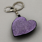 Мягкая игрушка «Сердце» со стразами, на брелоке, 7 см, цвет сиреневый - Фото 2