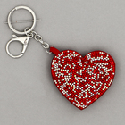 Мягкая игрушка "Блестящее сердце", на брелоке, 7 см, цвет красный - фото 8720776