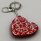 Мягкая игрушка "Блестящее сердце", на брелоке, 7 см, цвет красный - Фото 2