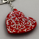 Мягкая игрушка "Блестящее сердце", на брелоке, 7 см, цвет красный - фото 4129217