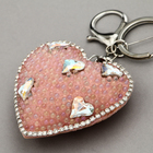 Мягкая игрушка "Объемное сердце" со стразами, на брелоке, 7 см, цвет розовый - фото 4129223