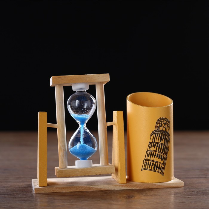 Песочные часы "Достопримечательности", сувенирные, с карандашницей, 9.5 х 13 см, микс - фото 1908245977