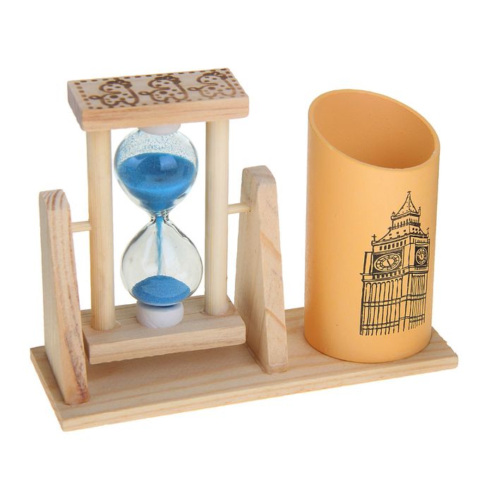 Песочные часы "Достопримечательности", сувенирные, с карандашницей, 9.5 х 13 см, микс - фото 1908245981