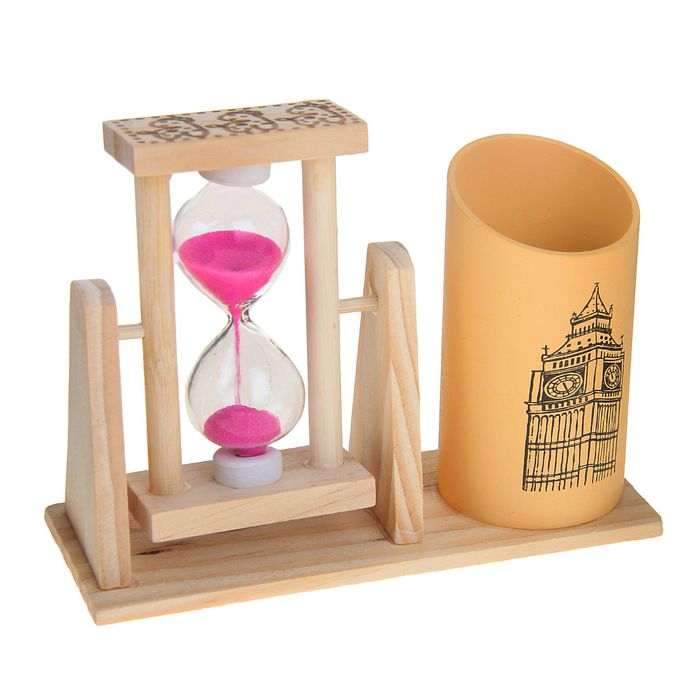 Песочные часы "Достопримечательности", сувенирные, с карандашницей, 9.5 х 13 см, микс - фото 1908245982