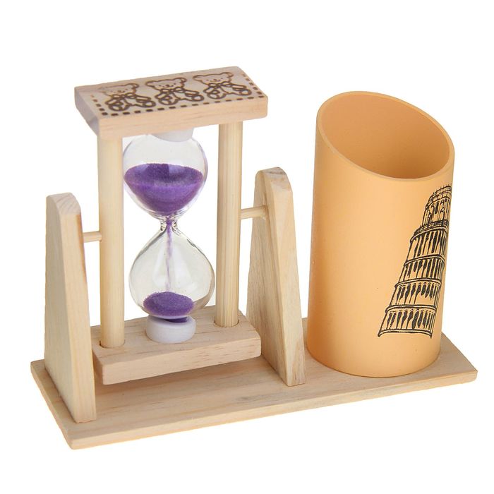 Песочные часы "Достопримечательности", сувенирные, с карандашницей, 9.5 х 13 см, микс - фото 1908245983