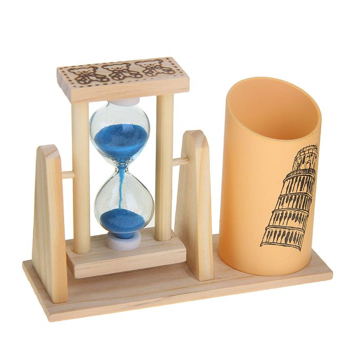 Песочные часы "Достопримечательности", сувенирные, с карандашницей, 9.5 х 13 см, микс - фото 1908245984
