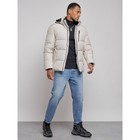 Куртка мужская зимняя, размер 52, цвет светло-бежевый - Фото 3