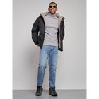 Куртка спортивная болоньевая мужская зимняя, размер 48, цвет чёрный - Фото 14