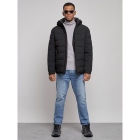 Куртка спортивная мужская зимняя, размер 56, цвет чёрный