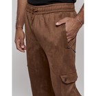 Штаны спортивные мужские, размер 48, цвет коричневый - Фото 6
