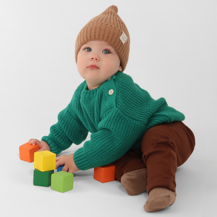 Джемпер вязаный Крошка Я Oranges, р.74-80, зеленый - Фото 1