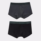 Набор мужских трусов боксеры (2 шт), цвет графит/чёрный, размер 52 (XL) - фото 23497523