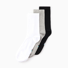Набор мужских носков (3 пары), цвет белый/серый меланж/чёрный, размер 27-29 - фото 8469590
