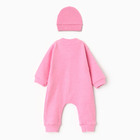 Комплект (комбинезон/шапочка) детский, цвет розовый, рост 68 см - Фото 5