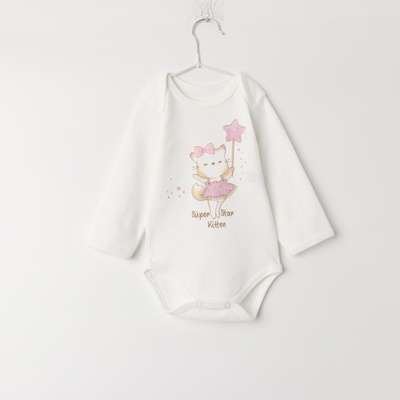 Комплект детский (боди, шапочка, штаны), цвет белый, розовый, рост 68 см