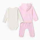 Комплект детский, цвет розовый, рост 68 см - фото 23583408