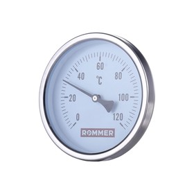 Термометр ROMMER RIM-0001-805015, биметаллический, погружная гильза 50 мм 1/2, DN 80 мм