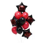 Букет из шаров «Happy B-day man», чёрно-красный, для него, фольга, латекс, набор 14 шт. - Фото 2