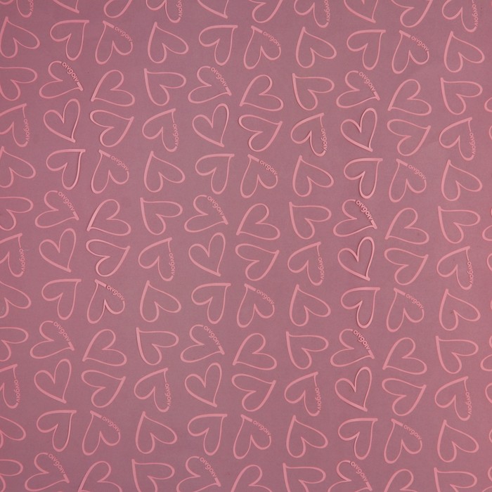 Плёнка глянцевая прозрачная «Сердца», розовые, 0.6 x 10 м