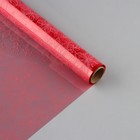 Плёнка для цветов упаковочная глянцевая прозрачная «Цветы», розовая, 0.6 x 10 м - фото 5457502