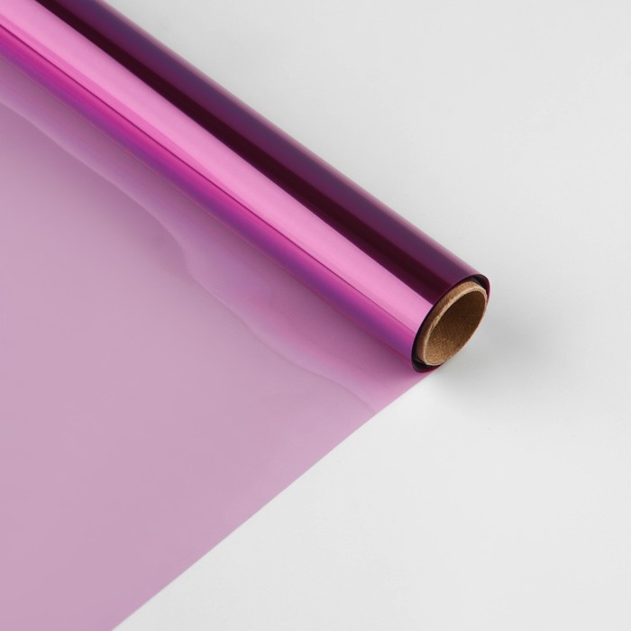 Плёнка для цветов упаковочная глянцевая прозрачная «Сиреневая», 0.6 x 10 м