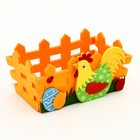 Пасхальный декор корзинка  оранжевого цвета "Петушек" 10х16х9 см - фото 11963282