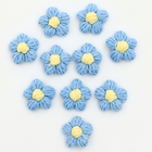 Цветок вязаный, набор 10 шт., размер 1 шт., 4 × 1,5 см, цвет голубой - Фото 2