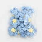 Цветок вязаный, набор 10 шт., размер 1 шт., 4 × 1,5 см, цвет голубой - Фото 5