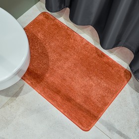 Мягкий коврик, для ванной комнаты, 50х80 см, цвет оранжевый