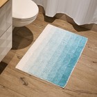 Мягкий коврик для ванной комнаты, 50х80 см, цвет голубой - Фото 2