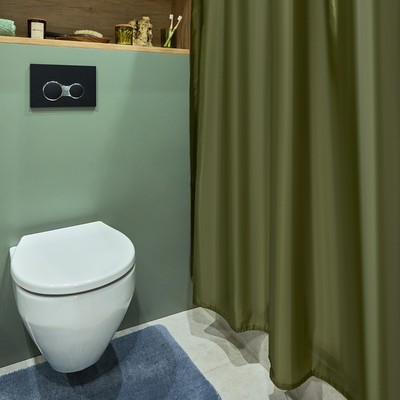 Занавеска для ванной комнаты тканевая 180х180 см, цвет зелёный