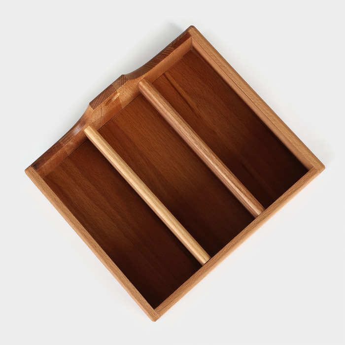 Органайзер для чая и кухонных принадлежностей Adelica, 22,5×25×11,5 см, бук - фото 1907987481