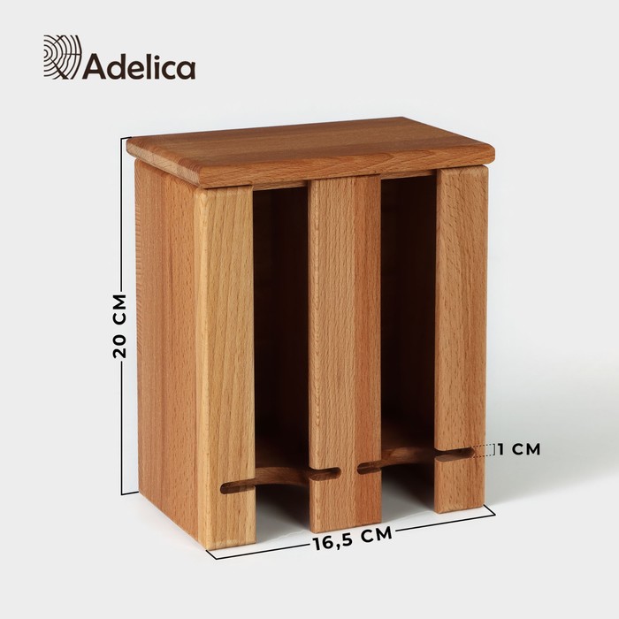 Органайзер для чая и кухонных принадлежностей Adelica, 16,5×20×10,5 см, бук - Фото 1