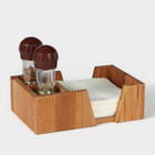 Салфетница - органайзер деревянная на 3 отделения Adelica, 14×21,5×7 см, бук - Фото 1