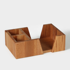 Салфетница - органайзер деревянная на 3 отделения Adelica, 14×21,5×7 см, бук - фото 8721043
