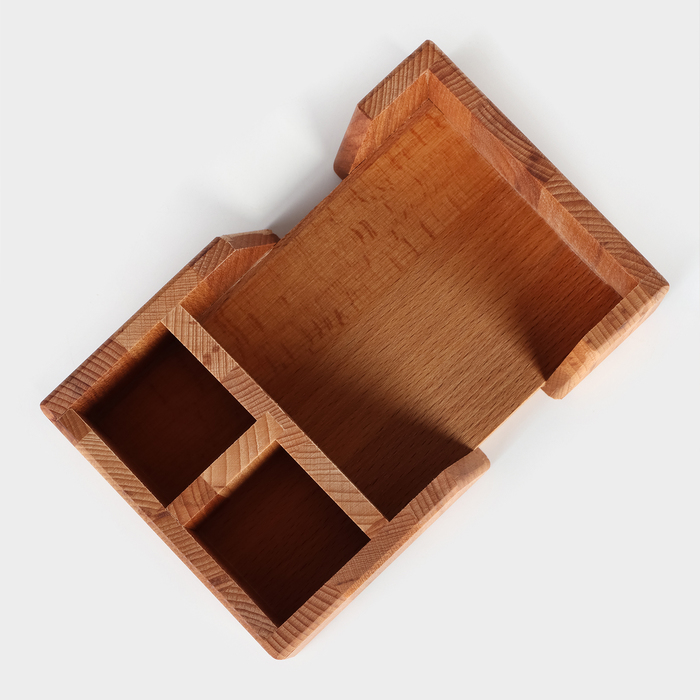 Салфетница - органайзер деревянная на 3 отделения Adelica, 14×21,5×7 см, бук - фото 1885913197