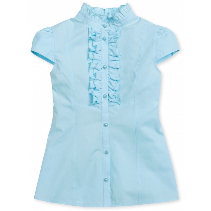 Блузка для девочек, рост 134 см, цвет голубой - Фото 1