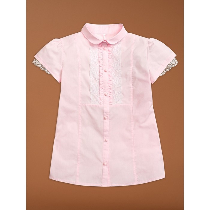 Блузка для девочек, рост 140 см, цвет розовый - Фото 1
