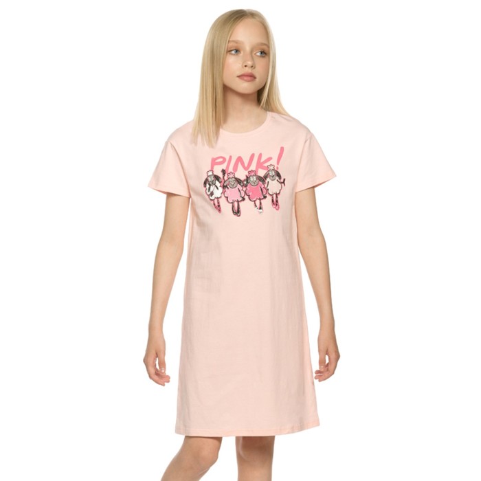 Ночная сорочка для девочек, рост 164 см, цвет персиковый - Фото 1