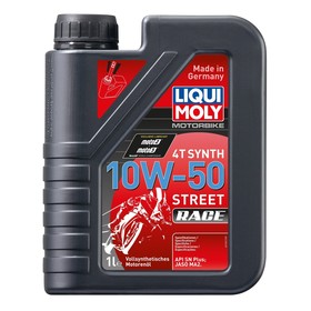 Масло моторное LiquiMoly Motorbike 4T Synth Street Race 10W-50 SN Plus MA2, синтетическое, 1 л