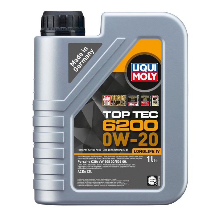 Масло моторное LiquiMoly Top Tec 6200 0W-20 C5, НС-синтетическое, 1 л - Фото 1